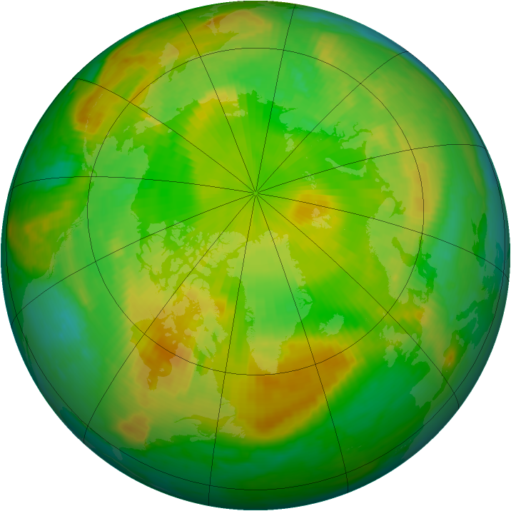 Arctic ozone map for 06 June 2000